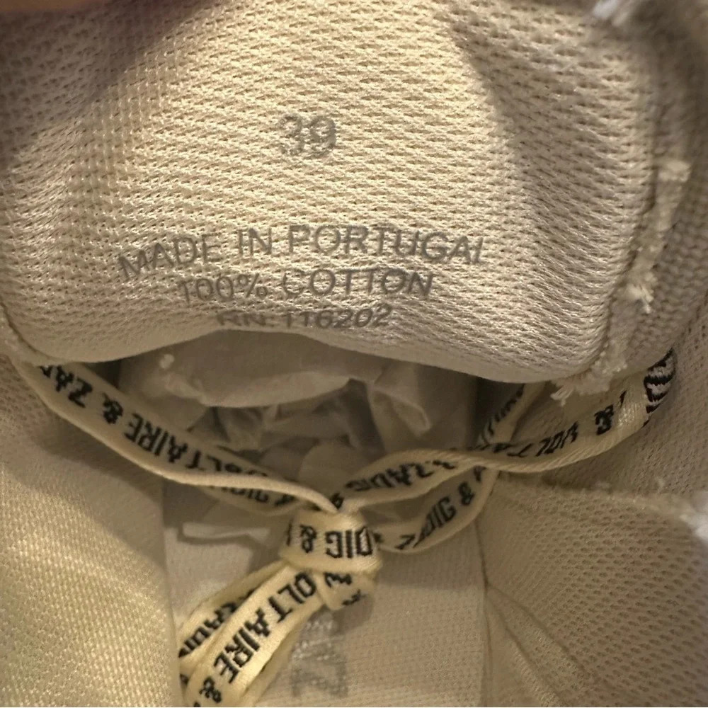 NIB Zadig & Voltaire High Flash Canvas High Tops Size 39 Flash Cream US 8 - Picture 11 of 15